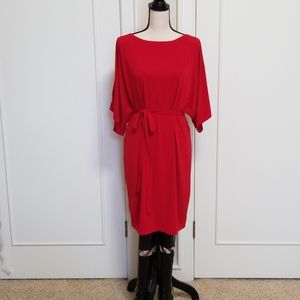 Boston Proper Vibrant Red Midi Dress